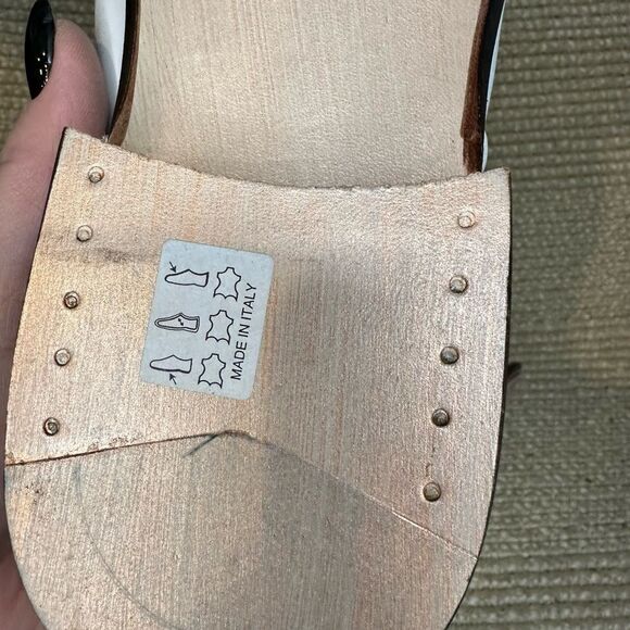 Jo Ghost White Leather Square Toe Dress Shoes Italy Sz 42 US 9 main image 4